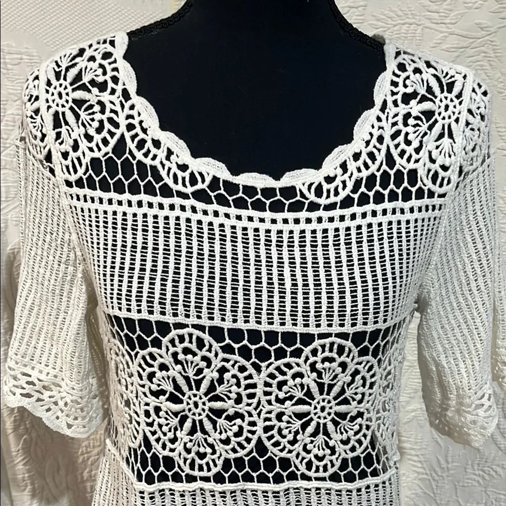 Anthropologie James Coviello Janice Crocheted Top,‎ size small